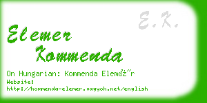 elemer kommenda business card